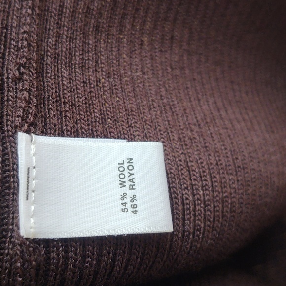 St John Chocolate Brown Ribbed Top - Picture 3 of 4